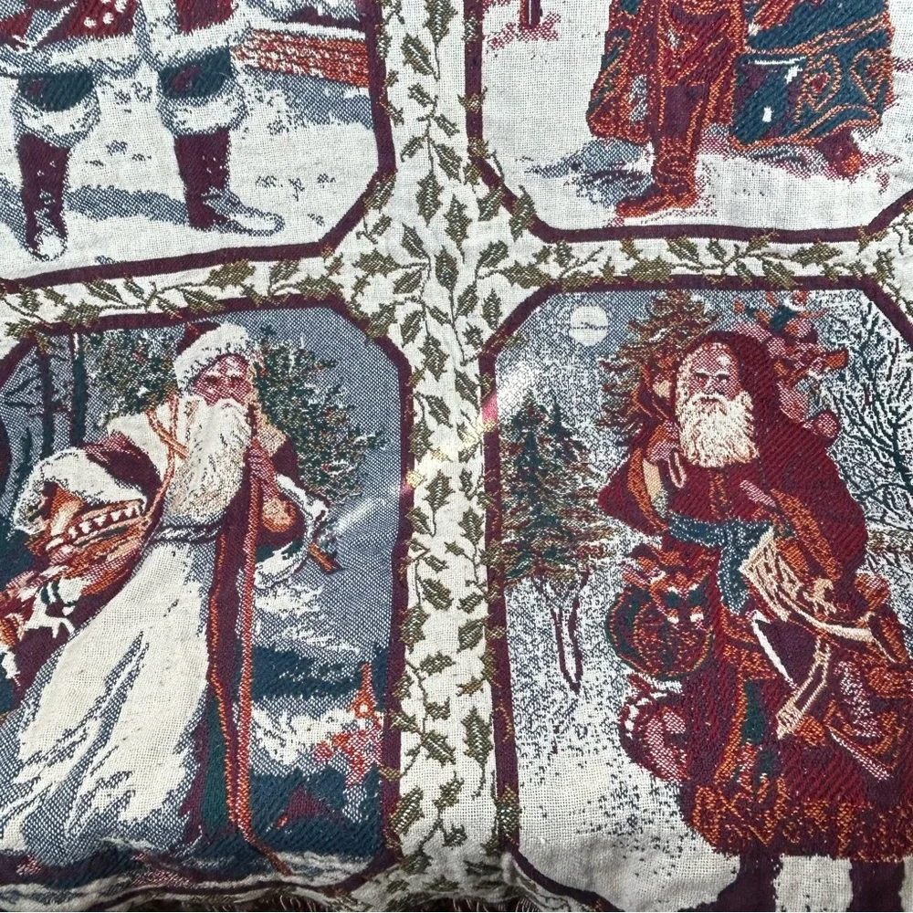 Goodwin Weavers Christmas Santa Throw Blanket, USA Made